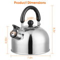 2.1 Quarts Stainless Steel Whistling Tea Kettle Stovetop Induction Gas Teapot by DailySale
