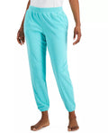Jenni Womens Smocked-Waist Terrycloth Jogger Pants by Vanessa Jane