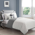VCNY Home Hayden Solid Reversible Geometric Quilt Set, Queen, Charcoal/Vanilla by Vanessa Jane