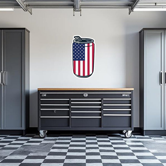 USA Beer Can Garage Wall Decal by Armed American Supply
