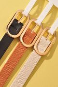 Boxy Oval Buckle Linen Belt by Boutique 23