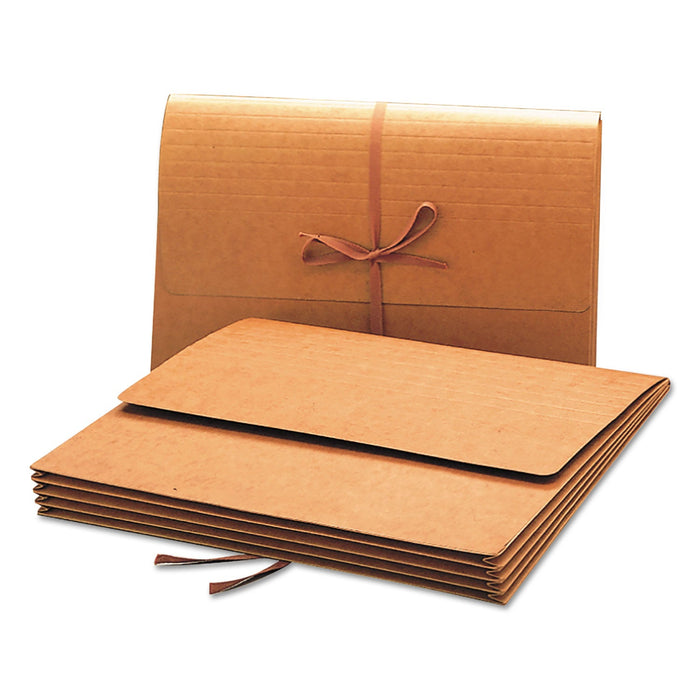 Smead Redrope Expanding Wallets, 3.5" Expansion, 1 Section, Cloth Tie Closure, Legal Size (9.5" x 14.75"), Redrope