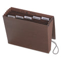 Smead Six-Pocket Subject File with Insertable Tabs, 5.25" Expansion, 6 Sections, Elastic Cord, 1/5-Cut Tabs, Letter Size, Redrope