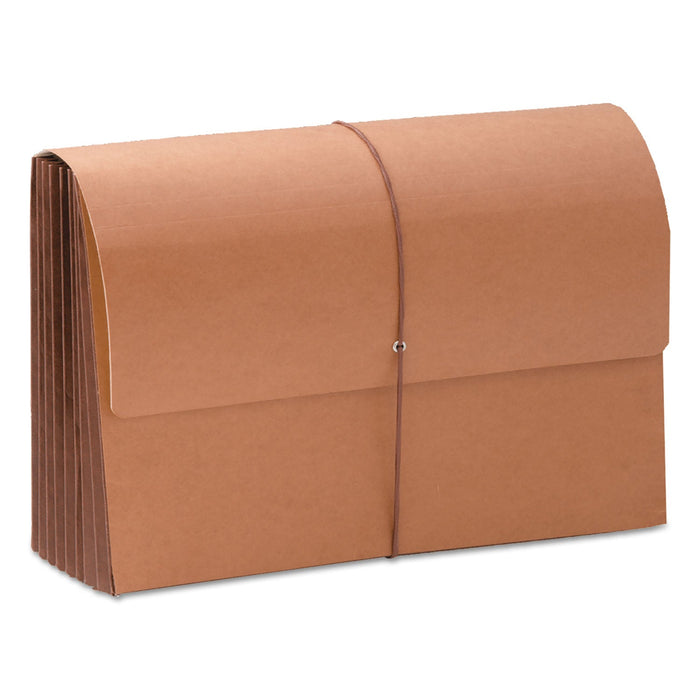 Smead TUFF Expanding Wallets, 7" Expansion, 1 Section, Elastic Cord Closure, Legal Size, Redrope