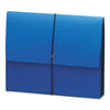 Smead Extra-Wide Expanding Wallets with Elastic Cord, 5.25" Expansion, 1 Section, Elastic Cord Closure, Letter Size, Navy Blue