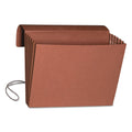 Smead Extra-Wide Expanding Wallets with Elastic Cord, 5.25" Expansion, 1 Section, Elastic Cord Closure, Legal Size, Redrope