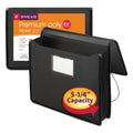 Smead Poly Premium Wallets, 5.25" Expansion, 1 Section, Elastic Cord Closure, Letter Size, Black