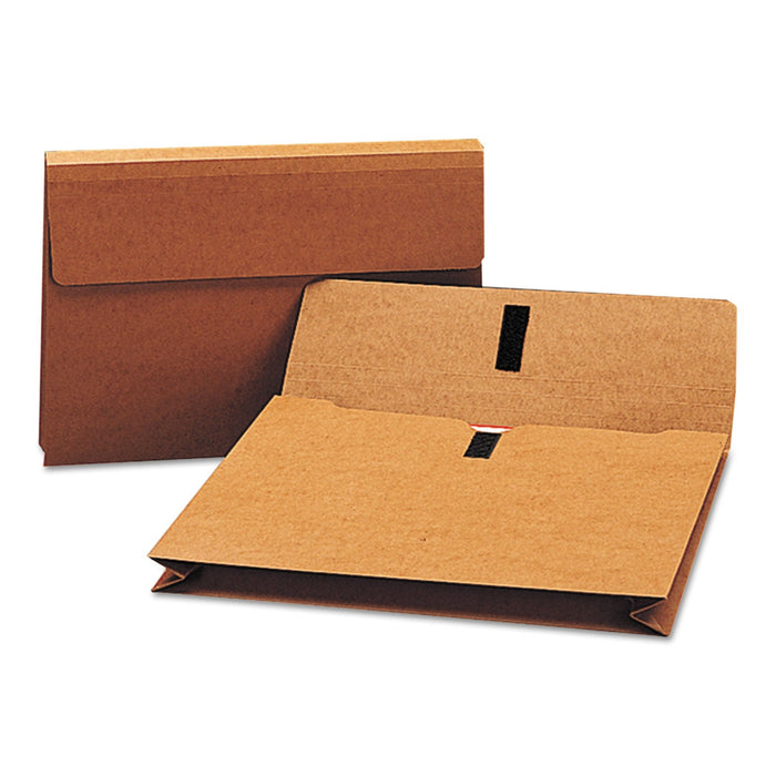 Smead Expanding Wallet with Hook and Loop Closure, 2" Expansion, 1 Section, Hook/Loop Closure, Legal Size, Redrope