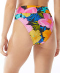 Sundazed Cora Floral-Print High-Waist Bikini Bottoms, Size Small by Vanessa Jane