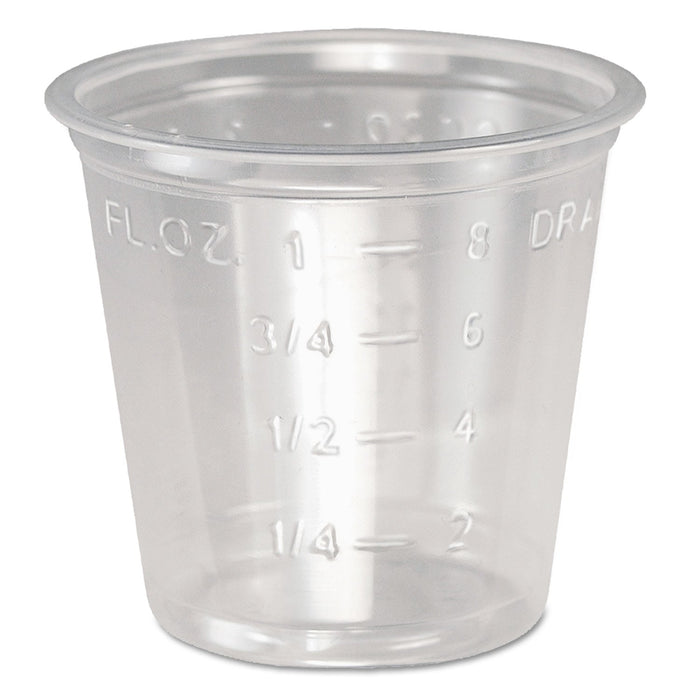 Dart Plastic Medical and Dental Cups, 1 oz, Clear, Graduated, 5,000/Carton