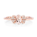 0.46 Carat Genuine Morganite and White Diamond 14K Rose Gold Ring by Bids.com