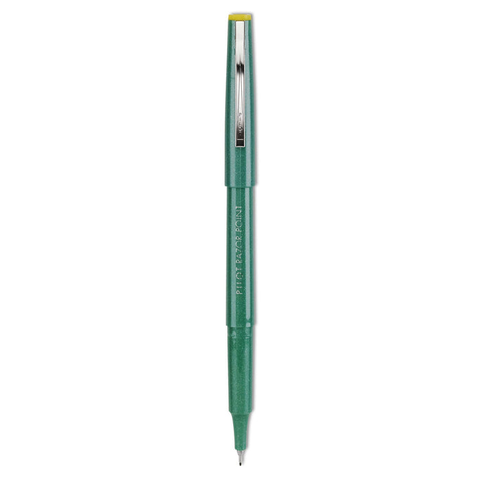 Pilot Razor Point Fine Line Porous Point Pen, Stick, Extra-Fine 0.3 mm, Green Ink, Green Barrel, Dozen