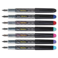 Pilot Varsity Fountain Pen, Medium 1 mm, Assorted Ink Colors, Gray Pattern Wrap, 7/Pack