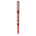 Pilot VBall Liquid Ink Roller Ball Pen, Stick, Extra-Fine 0.5 mm, Red Ink, Red Barrel, Dozen