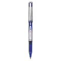 Pilot VBall Grip Liquid Ink Roller Ball Pen, Stick, Fine 0.7 mm, Blue Ink, Blue/Silver Barrel, Dozen
