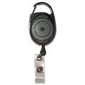 Advantus Carabiner-Style Retractable ID Card Reel, 30" Extension, Smoke, 12/Pack