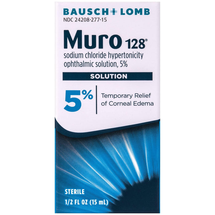 Bausch + Lomb Muro 128 5% Solution – Sterile Hypertonic Eye Drops, 0.5 fl oz by Pasteur Pharmacy