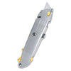 Stanley Quick-Change Utility Knife with Retractable Blade and Twine Cutter, 6" Metal Handle, Gray