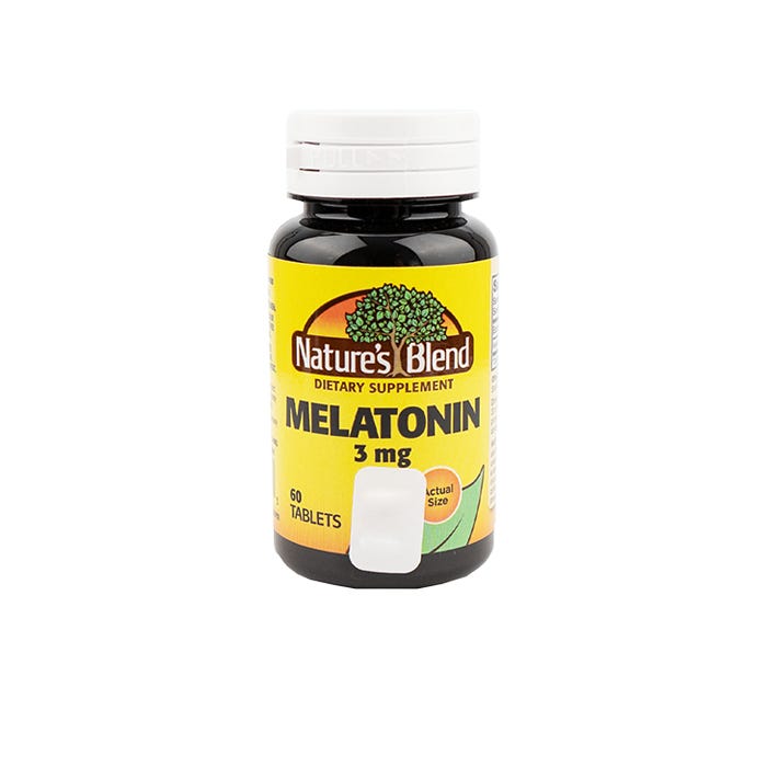 Nature's Blend Melatonin 3 mg – Sleep Support (60 Tablets) by Pasteur Pharmacy