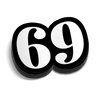 69 Hard Hat Decal