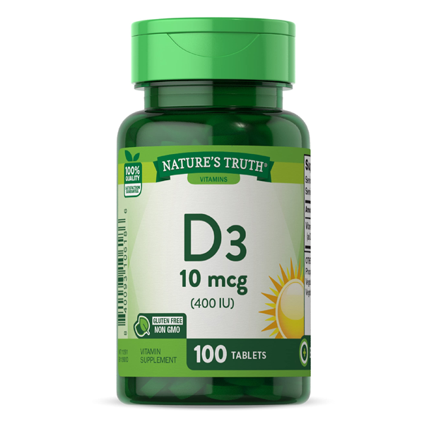 Nature's Truth Vitamin D3 400 IU 10mcg 100 Tablets by Pasteur Pharmacy
