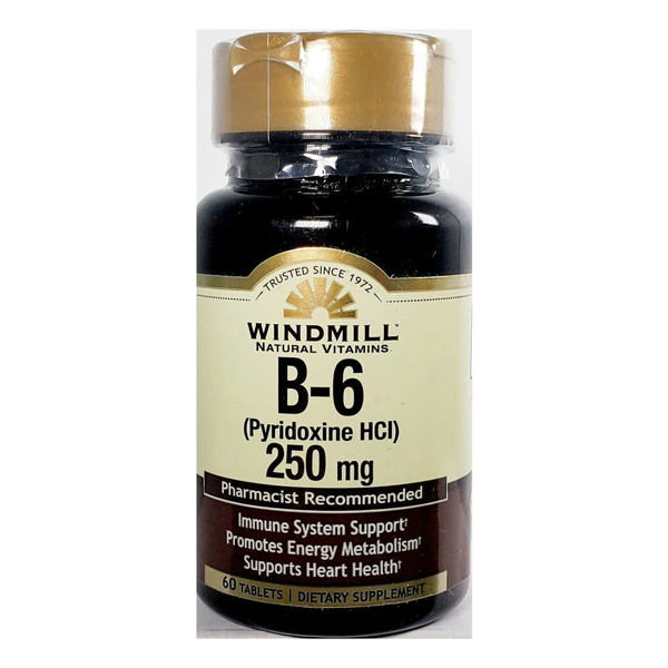 Windmill Vitamin B6 (250 Mg) - 60 Tablets by Pasteur Pharmacy