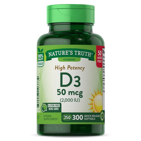 Nature's Truth High Potency Vitamin D3 2000 IU Quick Release Softgels by Pasteur Pharmacy