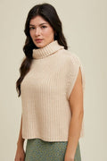 Turtleneck Sweater Top - Natural by Boutique 23