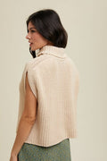 Turtleneck Sweater Top - Natural by Boutique 23