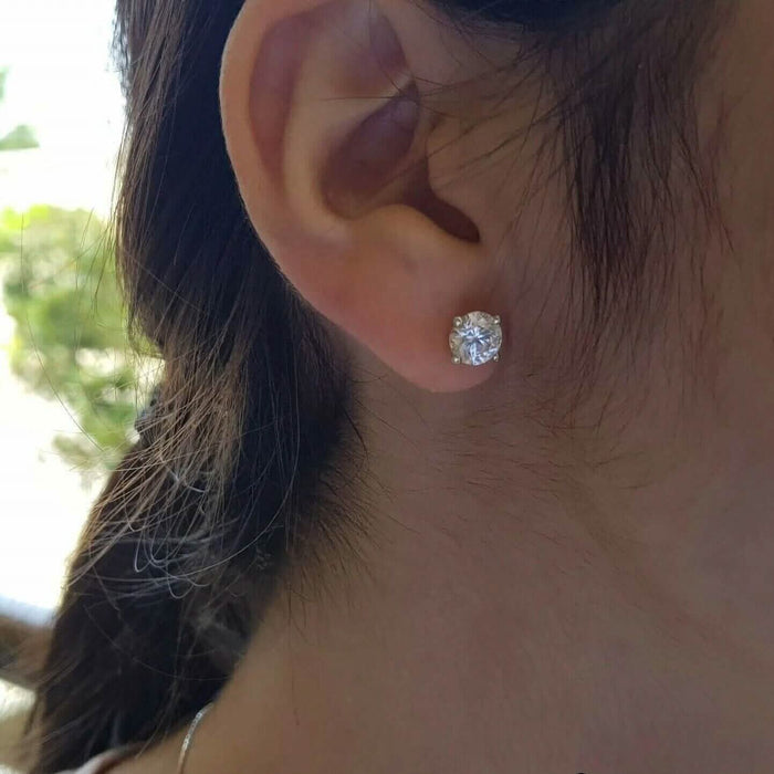 2.15 Ct Diamond Stud Earrings Natural Round Real 14k White Gold Martini F-G/I1 by DailySale