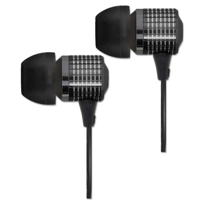 ByTech Earbuds with Microphone, 4 ft Cord, Black
