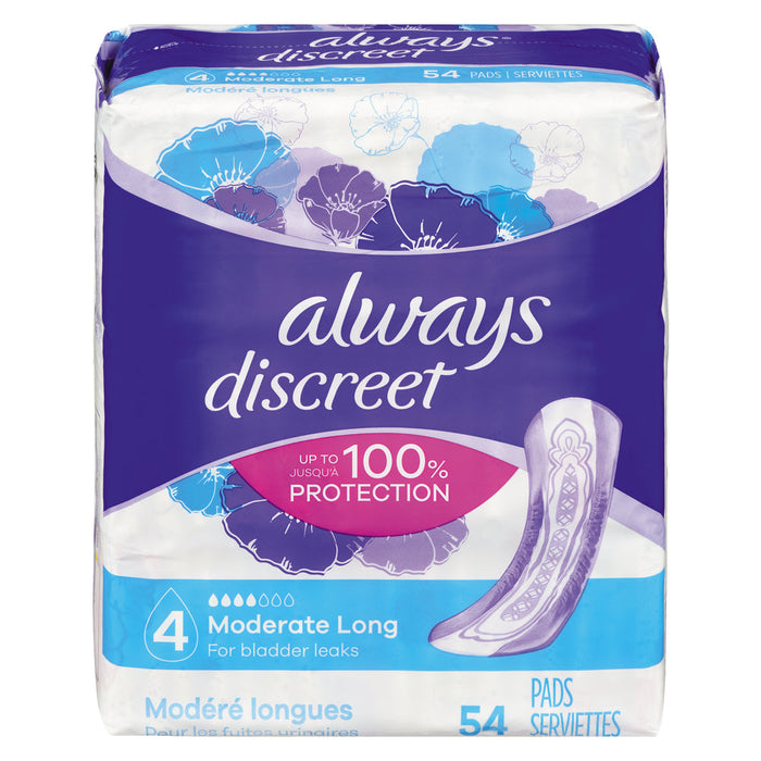 Always Discreet Moderate Absorbency Long Length Incontinence Pads by Pasteur Pharmacy