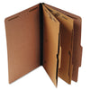 Universal Six-Section Classification Folder w/ Pockets, 2 Dividers, Letter Size, Red, 10/Box