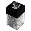 Universal Paper Clips with (1) Magnetic-Top Desktop Dispenser, #2, Smooth, Silver, 100 Clips/Pack, 12 Packs/Box