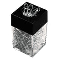 Universal Paper Clips with (1) Magnetic-Top Desktop Dispenser, #2, Smooth, Silver, 100 Clips/Pack, 12 Packs/Box