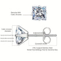 316 Stainless Steel Square Stud Earrings with Cubic Zirconia Accents by DailySale