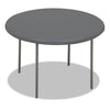Iceberg IndestrucTable Classic Folding Table, Round Top, 200 lb Capacity, 48" Diameter x 29h, Charcoal