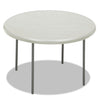 Iceberg IndestrucTable Classic Folding Table, Round Top, 200 lb Capacity, 48" Diameter x 29h, Platinum