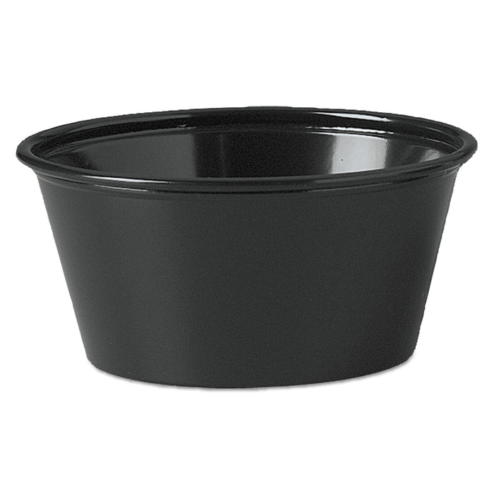 Dart Polystyrene Souffle Cups, 3.25 oz, Black, 250/Bag, 10 Bags/Carton