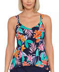 Swim Solutions Printed Double-Strap Princess Tankini by Vanessa Jane