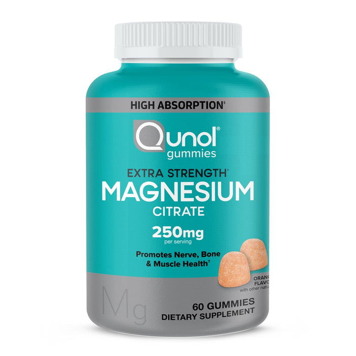 Qunol Extra Strength Magnesium Citrate Gummies, 200mg per Serving, 60 Count - High Absorption, Delicious Chewable Supplement by Pasteur Pharmacy