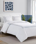 NAUTICA Alden White Embroidered 2-Piece Duvet Cover Set, Twin by Vanessa Jane