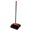 O-Cedar Maxi-Plus Lobby Dust Pan with Rear Wheels, 13 x 35, 30" Handle, Plastic, Black, 6/Carton