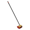 O-Cedar Bi-Level Floor Scrub Brush, Red Polypropylene Bristles, 10" Brush, 54" Black Metal Handle, 6/Carton