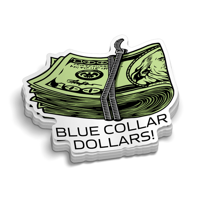 Blue Collar Dollars - Hard Hat Decal by Armed American Supply