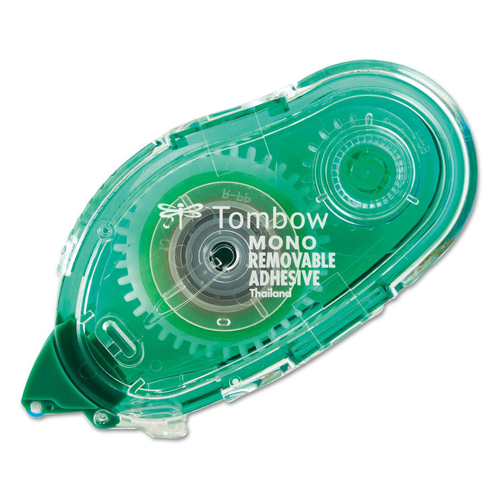 Tombow MONO Removable Adhesive Applicator, 0.33" x 39.33 ft, Dries Light Green