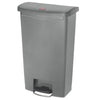 Rubbermaid Slim Jim Resin Step-On Container, Front Step Style, 18 gal, Gray