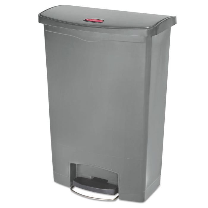 Rubbermaid Slim Jim Resin Step-On Container, Front Step Style, 24 gal, Gray