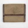 Prada Brown Canvas Leather Compact Wallet #2186