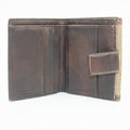 Prada Brown Canvas Leather Compact Wallet #2186 by Bolt Boutique